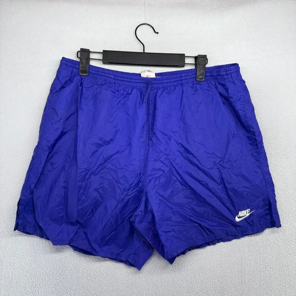 Vintage Nike Shorts Mens XL Purple Blue Nylon Athletic Gym Lined Pockets 5